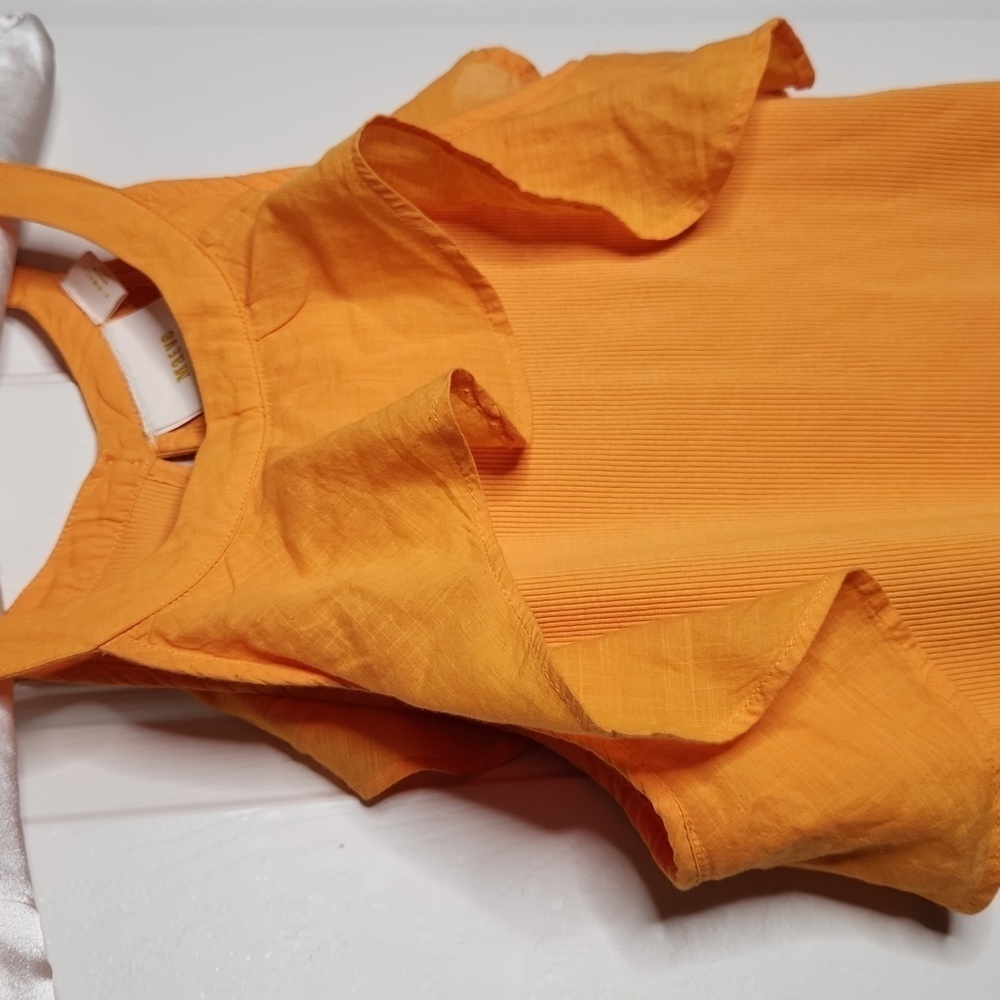 Maeve Anthropologie Orange Ruffled Rib Halter Tank Top Size XS NWT - Picture 6 of 13